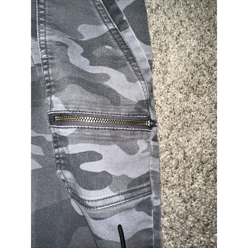 Knox Rose Utility Ankle Pants Womens 10 Gray Camo Mid-Rise Skinny Zip Fly Casual - Picture 4 of 8
